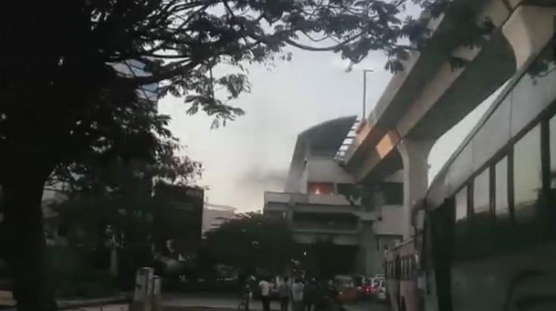 A purported footage of the flames at the station went viral on social media. (Photo: ANI | Twitter)