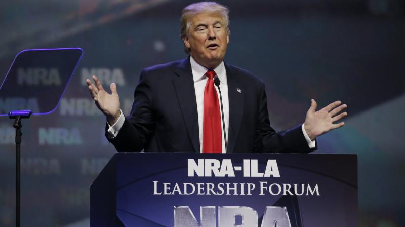 Donald Trump speaks at the National Rifle Association (NRA) convention in Louisville. (Photo: AP)