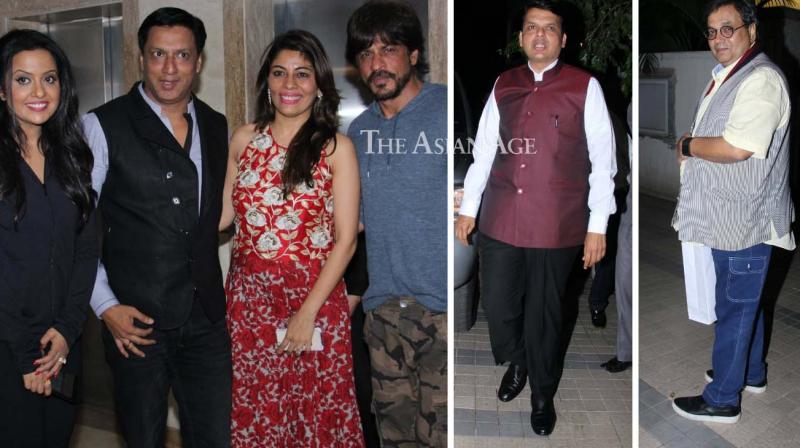 Shah Rukh, Fadnavis, other stars step out for Bhandarkars bash