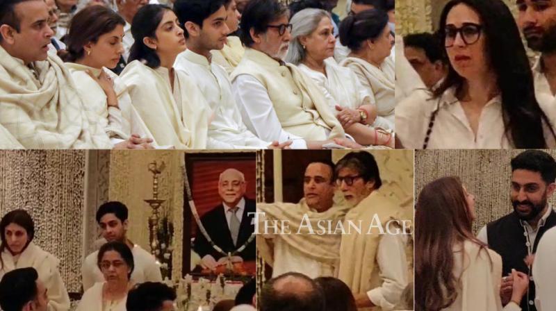 After funeral, Bachchans, Kapoors express solidarity with Nanda family After funeral, Bachchans, Kapoors express solidarity with Nanda family