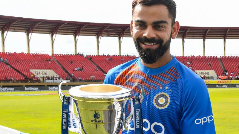 Kohli shared teams victory picture with a caption, \Top win. Onto the odis now.\ (Photo: AFP) Kohli shared teams victory picture with a caption, \Top win. Onto the odis now.\ (Photo: AFP)