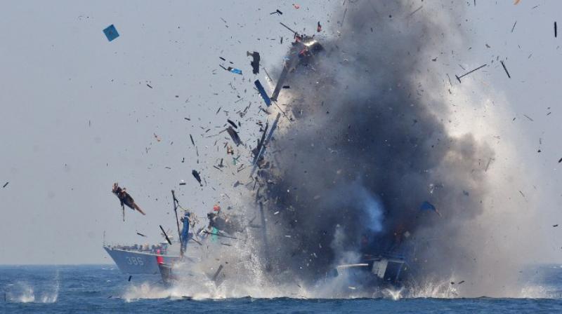 The most destroyed in one area was 26 in Natuna on the edge of South China Sea and 10 in the nearby seaport of Tarempa. (Photo: AFP)