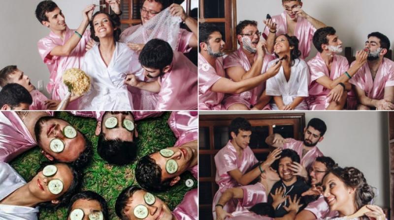 Computer engineer bride has funny photoshoot with her bros