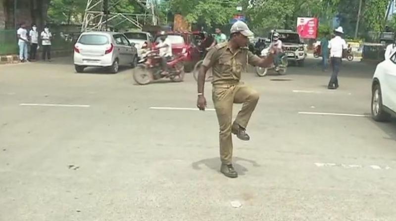 Traffic cop Pratap Chandra Khandwal said he created the moves through experience and practice. (Photo: Twitter | ANI)
