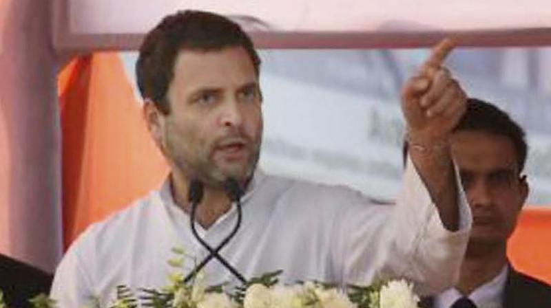 Congress vice President Rahul Gandhi addressing a rally in Jaunpur. (Phoot: PTI)