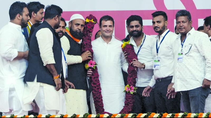 Congress president Rahul Gandhi at the rally at MMRDA Grounds on Friday. (Photo: Rajesh Jadhav) Congress president Rahul Gandhi at the rally at MMRDA Grounds on Friday. (Photo: Rajesh Jadhav)