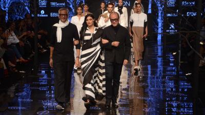 Athiya Shetty was the showstopper for Abraham and Thakore's collection at Lakme Fashion Week. (Photo: File)