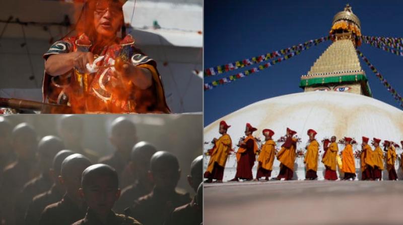 Nepals Boudhanath Stupa purified post repairs