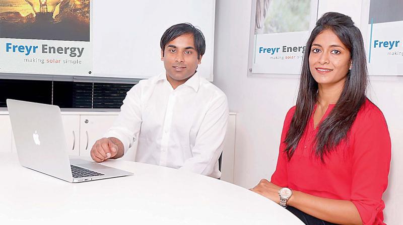 Freyr Energy co-founders Saurabh Marda (left) and Radhika Choudary