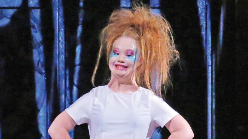 Model Madeline at the  runway for the Madeline show at New York Fashion Week. (Photo: AFP)