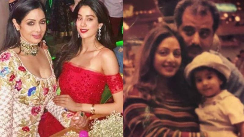 The picture that Janhvi Kapoor shared on Instagram with her parents, Boney and Sridevi. The picture that Janhvi Kapoor shared on Instagram with her parents, Boney and Sridevi.
