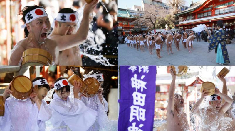 Japan braves cold water to celebrate spiritual festival Japan braves cold water to celebrate spiritual festival
