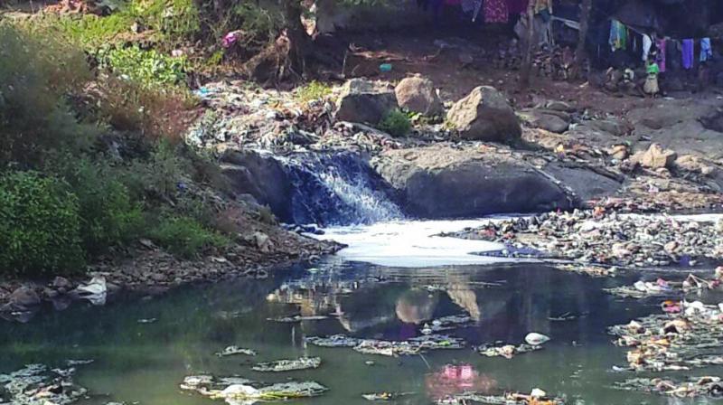 Waldhuni river which is reeling under pollution.