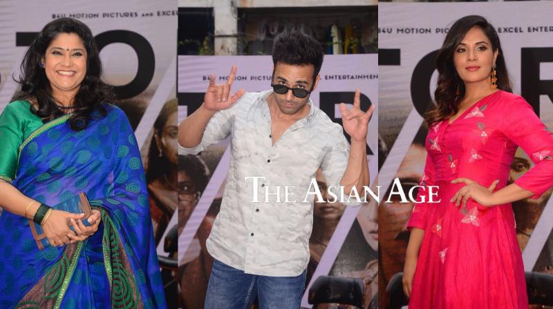 Pulkit Samrat, Richa Chadha launch the 3 Storeys trailer in a Mumbai chawl