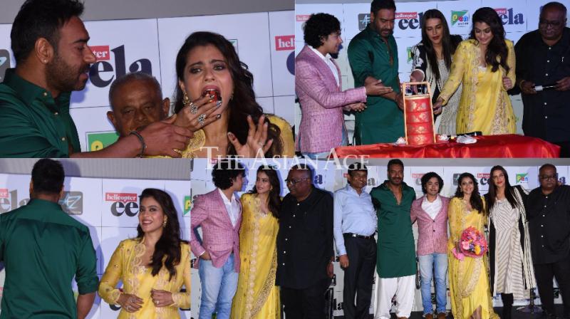 Dual celebration for Kajol, Ajay as they come together with Helicopter Eela team Dual celebration for Kajol, Ajay as they come together with Helicopter Eela team