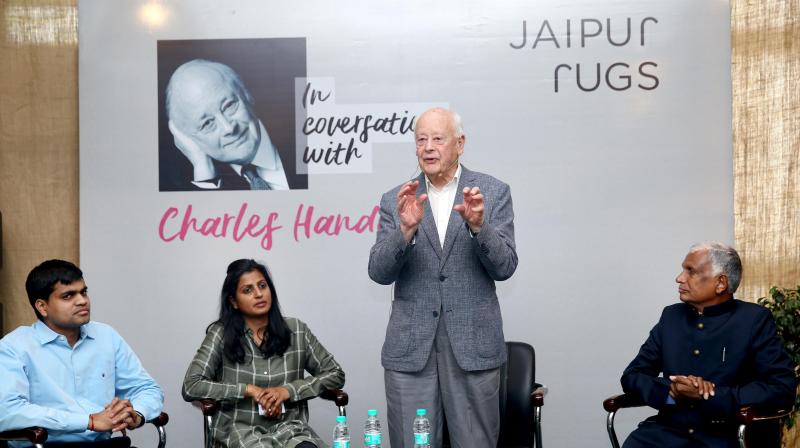 â€¢	Charles Handy addressed nearly 100 industry leaders from EO (Entrepreneurs Organisation) and YPO.