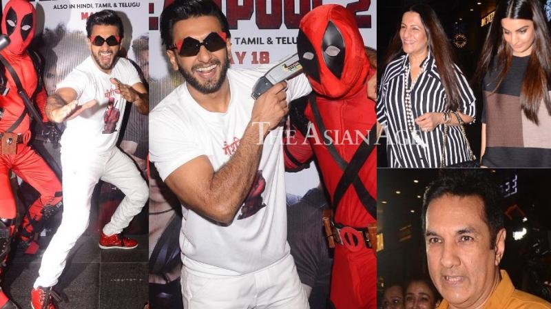 Ranveer at his goofy best with Deadpool, parents, sister enjoy the madness