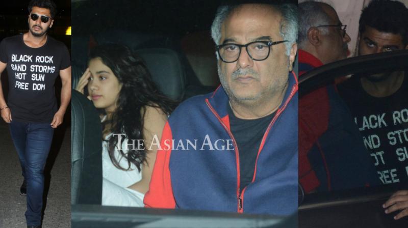 Arjun returns from shoot, hosts get-together for Boney, sisters Janhvi, Khushi