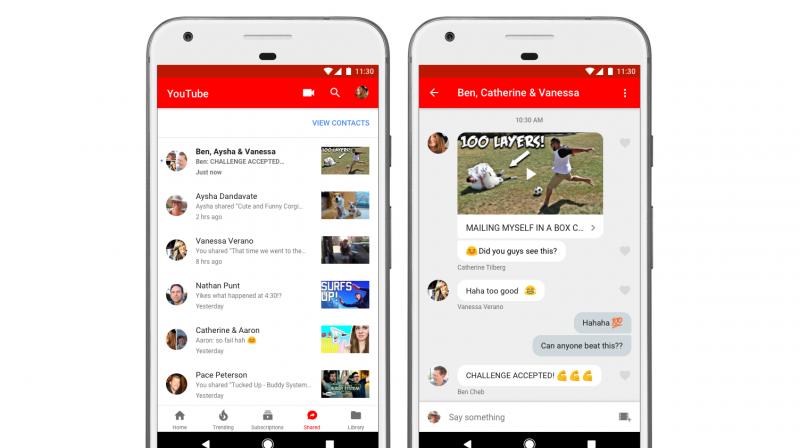 Apart from sharing videos, you can also chat with the contact(s) using text and emojis, just like you do on other chat platforms.
