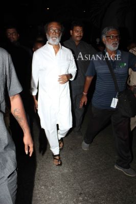 After stoking speculation on political career, Rajinikanth lands in Mumbai  to shoot for Kaala
