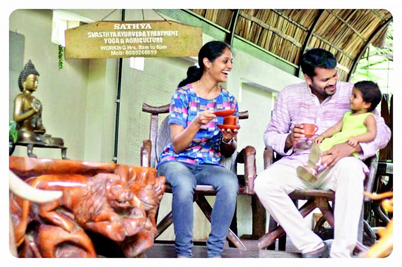 Arun Sebastian Kaiprampadan, wife Sumy and baby Amy at SATYA.