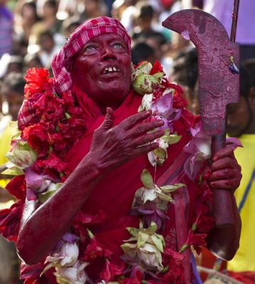 Hindu devotees sacrifice animals in ritual during Deodhani festival