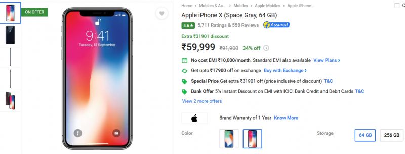 iPhone X discount