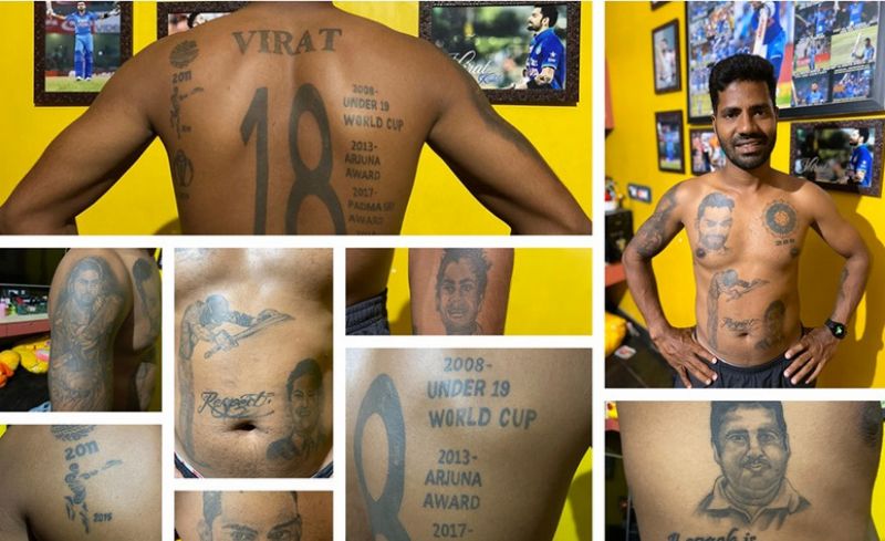 Virat Kohli Fan inks tattoo meet hero of his dream