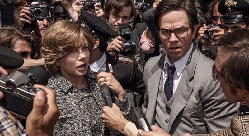 Michelle Williams and Mark Wahlberg in the still from ‘All the Money in the World’.