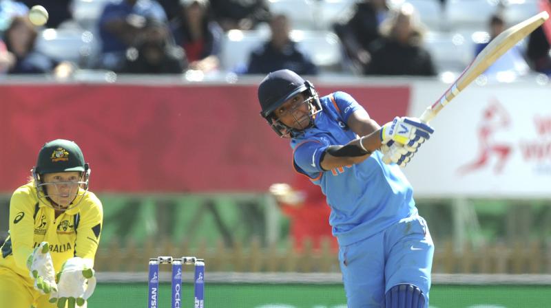 With India in a spot of bother at 35-2 in the 10th over, Harmanpreet came in and mauled the Australian bowlers with her brutal force to remain unbeaten on 171 off 115 balls and power India to 281-4 in the rain-hit semifinal.(Photo: AP) With India in a spot of bother at 35-2 in the 10th over, Harmanpreet came in and mauled the Australian bowlers with her brutal force to remain unbeaten on 171 off 115 balls and power India to 281-4 in the rain-hit semifinal.(Photo: AP)