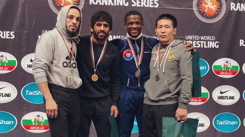 This was Punia’s 10th medal in as many international tournaments since failing to finish at the podium in the 2017 World Championships in Paris. (Photo: Twitter) This was Punia’s 10th medal in as many international tournaments since failing to finish at the podium in the 2017 World Championships in Paris. (Photo: Twitter)