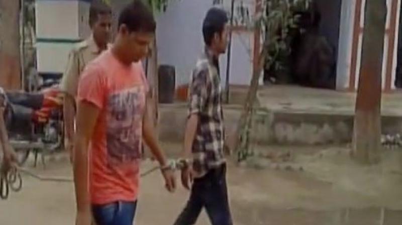Around 12 to 14 boys were seen in the video, molesting the women, even while they pleaded to let them go. (Photo: ANI Twitter) Around 12 to 14 boys were seen in the video, molesting the women, even while they pleaded to let them go. (Photo: ANI Twitter)