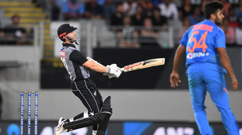 Colin Munro and skipper Kane Williamson smashed quickfire half-centuries as New Zealand made good use of the short boundaries at Eden Park to post 203 for five in the opening T20 against India here on Friday. (Photo:Twitter)