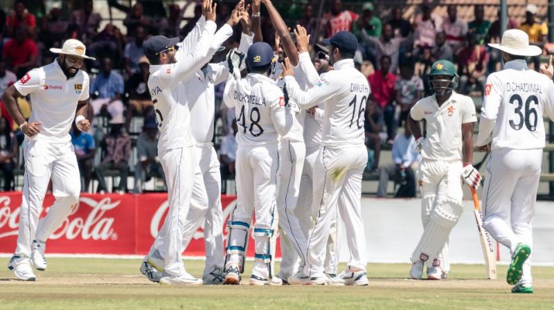 Sri Lanka defeated Zimbabwe by ten wickets in the first Test here at the Harare Sports Club on Thursday.  The victory came on the final day of the Test between both teams, when the Srilankan team was chasing only 14 runs to win the match. They completed the chase in 3 overs. (Photo:Twitter)