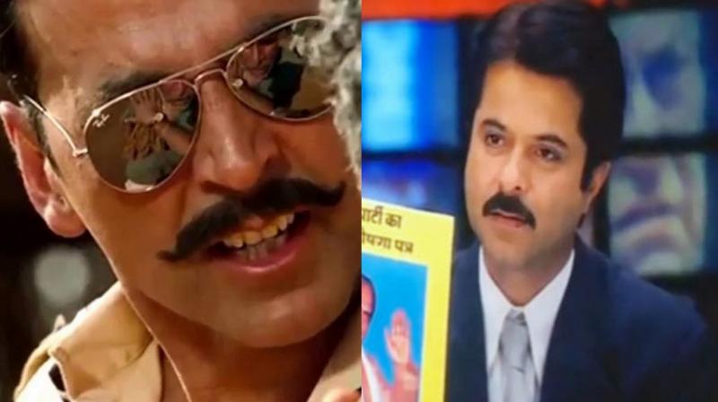 Anil Kapoor and Akshay Kumar in stills from 'Nayak' and 'Rowdy Rathore'. Anil Kapoor and Akshay Kumar in stills from 'Nayak' and 'Rowdy Rathore'.