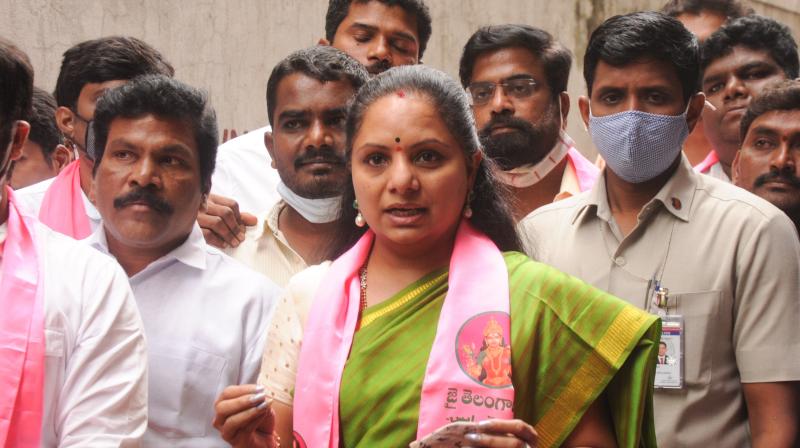 Kavitha retorted that instead of questioning about development of Telangana, the BJP president should have focussed on getting funds for the same from the central government. (DC Image: Deepak Deshpande)