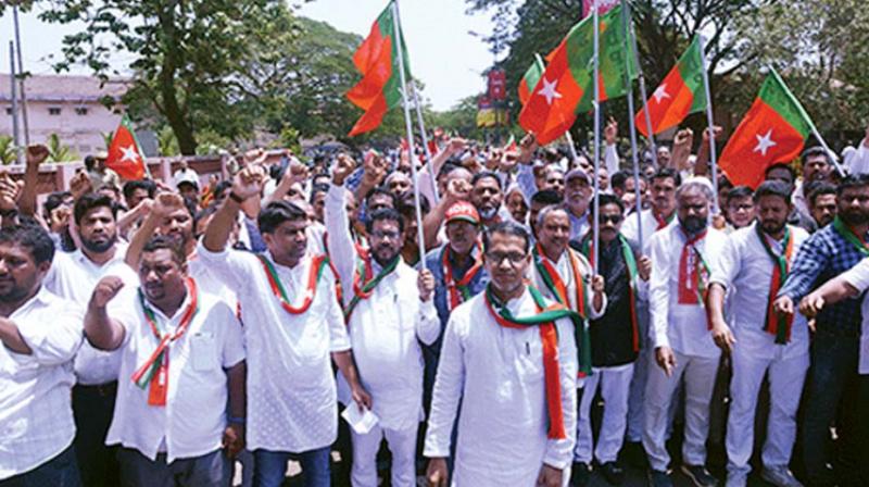 A file photo of SDPI workers taking out a procession in Mangaluru A file photo of SDPI workers taking out a procession in Mangaluru