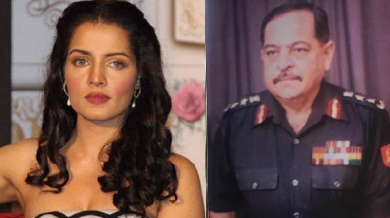 The picture of her father that Celina Jaitly shared on Facebook. The picture of her father that Celina Jaitly shared on Facebook.