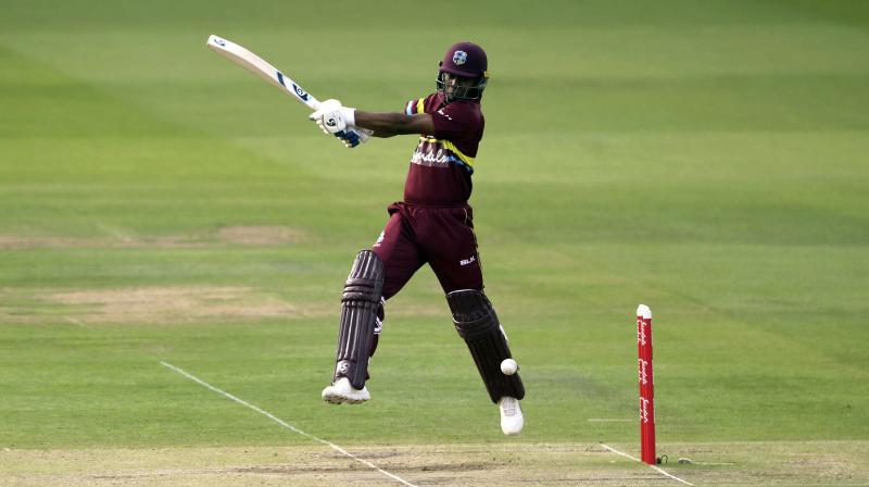 Evin Lewis struck 58 off 26 balls, including five sixes and as many fours in a West Indies' total of 199 for four with Marlon Samuels contributing 43 and Denesh Ramdin 44 not out. (Photo: AP) Evin Lewis struck 58 off 26 balls, including five sixes and as many fours in a West Indies' total of 199 for four with Marlon Samuels contributing 43 and Denesh Ramdin 44 not out. (Photo: AP)