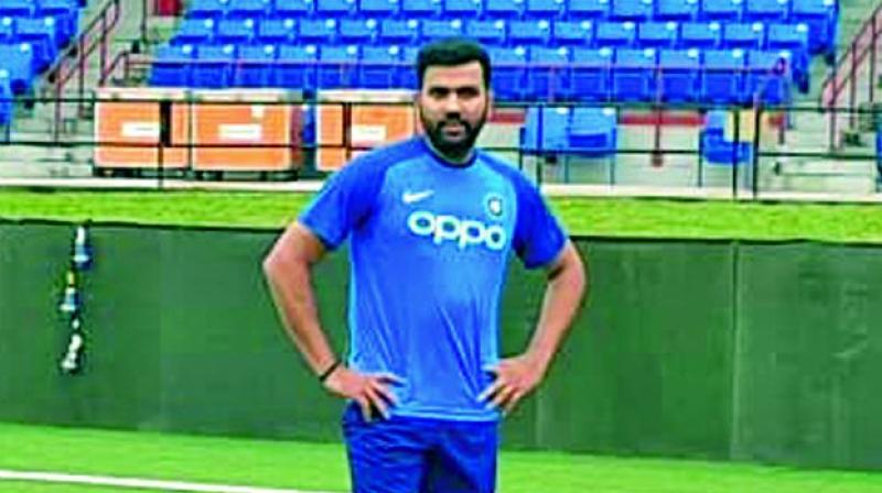 India vice-captain Rohit Sharma during a training session at Lauderhill, Florida (USA). India vice-captain Rohit Sharma during a training session at Lauderhill, Florida (USA).