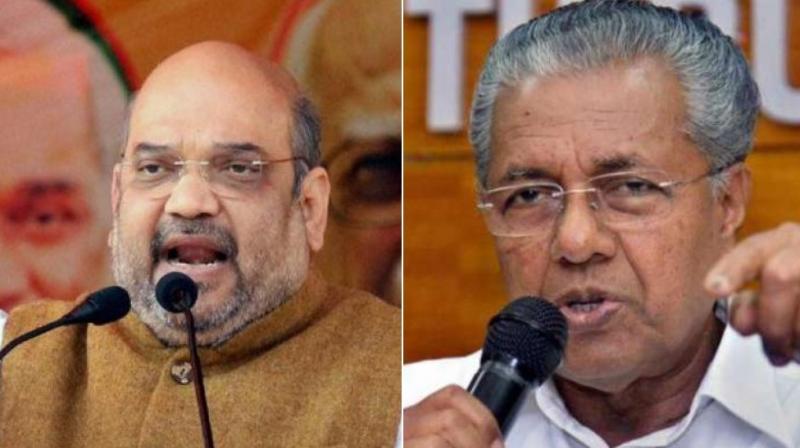 In a hard-hitting speech after inaugurating the BJP district office in Kannur, Shah alleged that the communist government is 'conspiring against temples'. (Photo: DC) In a hard-hitting speech after inaugurating the BJP district office in Kannur, Shah alleged that the communist government is 'conspiring against temples'. (Photo: DC)