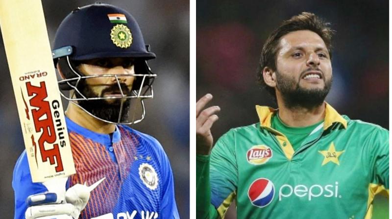 In Mohali, Indian skipper Virat Kohli registered yet another feat when he scored an unbeaten 72 to guide India home. Kohli’s unbeaten knock led him to his 11th Man of the Match award and thus equalling him with Pakistani cricketer Shahid Afridi, who also had won 11 Man of the match awards himself. (Photo:AFP/PTI) In Mohali, Indian skipper Virat Kohli registered yet another feat when he scored an unbeaten 72 to guide India home. Kohli’s unbeaten knock led him to his 11th Man of the Match award and thus equalling him with Pakistani cricketer Shahid Afridi, who also had won 11 Man of the match awards himself. (Photo:AFP/PTI)