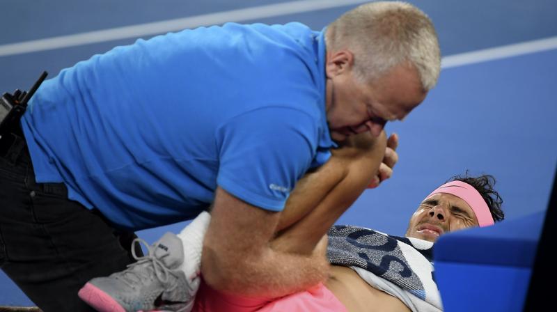 Rafael Nadal retired early in the fifth set of his match with Croatia's Marin Cilic on Tuesday. (Photo: AP) Rafael Nadal retired early in the fifth set of his match with Croatia's Marin Cilic on Tuesday. (Photo: AP)