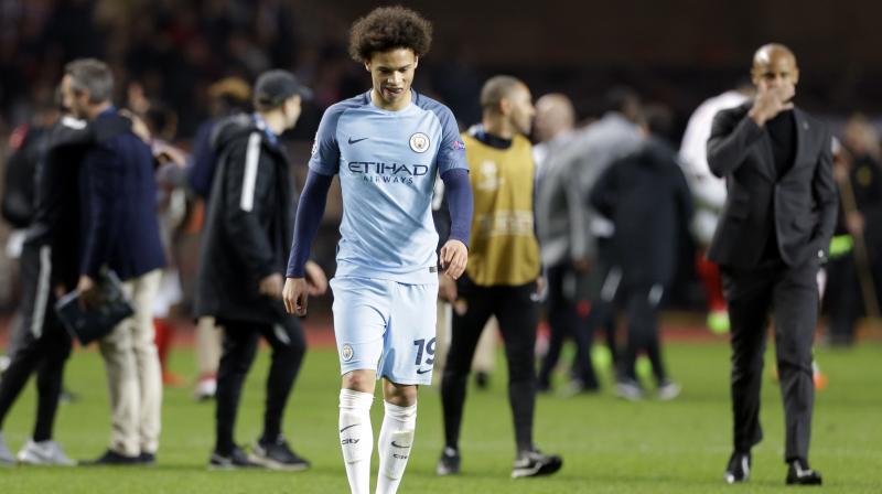Leroy Sane was replaced at half-time and City manager Pep Guardiola later said he feared he could be "out for a while", possibly a month.. (Photo: AP) Leroy Sane was replaced at half-time and City manager Pep Guardiola later said he feared he could be "out for a while", possibly a month.. (Photo: AP)