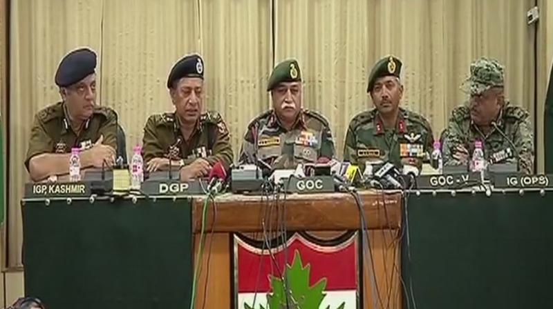 Speaking about the Bandipore encounter, Lieutenant General Sandhu hailed the Army, CRPF and Jammu and Kashmir Police for successful operation. (Photo: ANI/Twitter) Speaking about the Bandipore encounter, Lieutenant General Sandhu hailed the Army, CRPF and Jammu and Kashmir Police for successful operation. (Photo: ANI/Twitter)