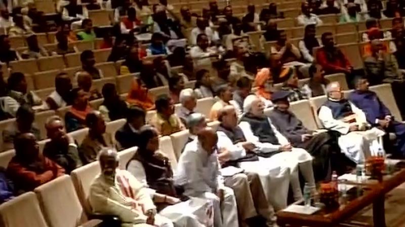 BJP Parliamentary Party meeting in New Delhi. (Photo: ANI Twitter) BJP Parliamentary Party meeting in New Delhi. (Photo: ANI Twitter)