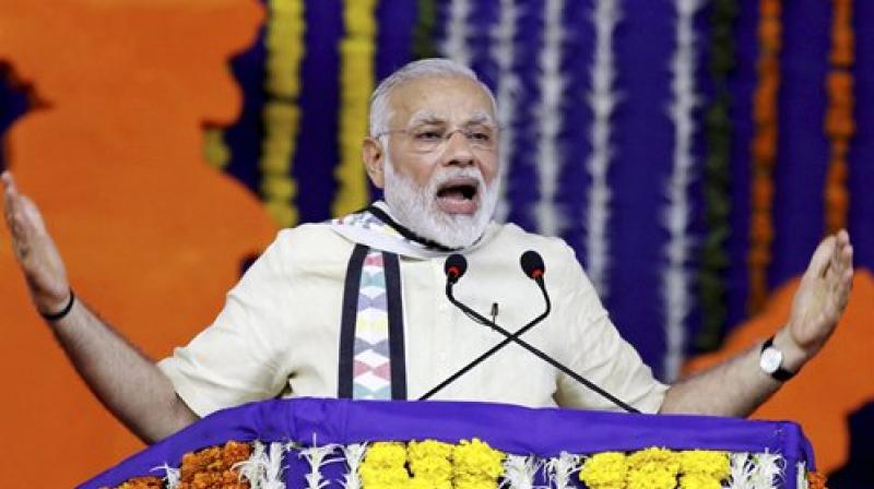 Prime Minister Narendra Modi holds public meeting in Gujarat (Photo: ANI/Twitter) Prime Minister Narendra Modi holds public meeting in Gujarat (Photo: ANI/Twitter)