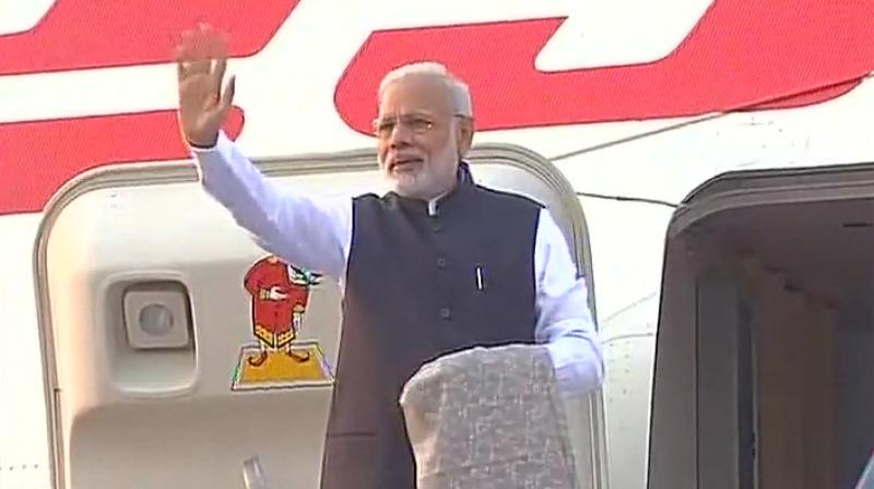 Narendra Modi will be holding the annual Summit meeting with his counterpart Shinzo Abe and have an audience with the Emperor of Japan in Tokyo. (Photo: Twitter/ANI) Narendra Modi will be holding the annual Summit meeting with his counterpart Shinzo Abe and have an audience with the Emperor of Japan in Tokyo. (Photo: Twitter/ANI)