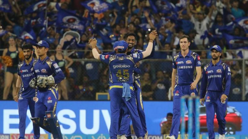 Mumbai Indians players celebrate their victory over Kolkata Knight Riders..(Photo: BCCI) Mumbai Indians players celebrate their victory over Kolkata Knight Riders..(Photo: BCCI)