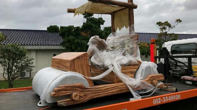 Pictures showed the car on the back of a flatbed truck as it was handed over to the sultan (Photo: AFP) Pictures showed the car on the back of a flatbed truck as it was handed over to the sultan (Photo: AFP)